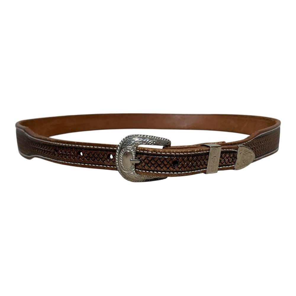 Men’s Thin Tooled Leather Western Core Belt Size 38”